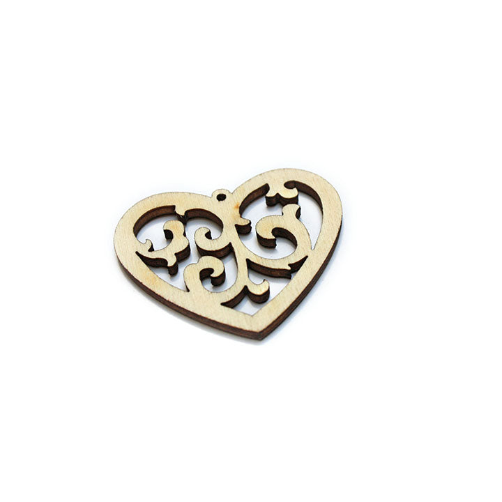 Pentart houten hart voor sieraden 4 × 4,5 cm