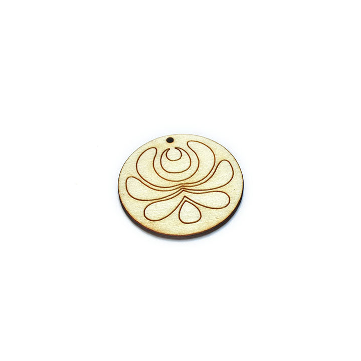 Pentart houten sieradenbasis cirkel met ornament – Ø 4,5 cm