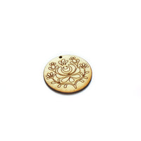 Pentart houten sieradenbasis cirkel met ornament 2 – Ø 4,5 cm
