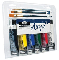 Royal & Langnickel Artist Paint acrylverfset 6 × 120 ml + 3 penselen