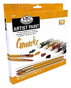Royal & Langnickel ARTIST Paint gouache 18 × 12 ml met 2 penselen