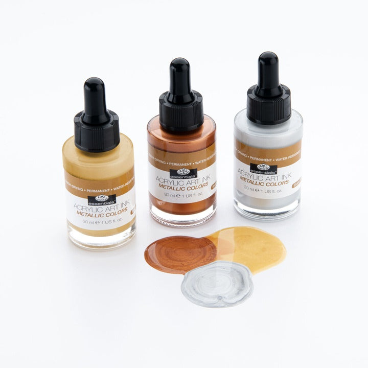 Royal & Langnickel acrylinkt metallic set 3 × 30 ml – afbeelding 2