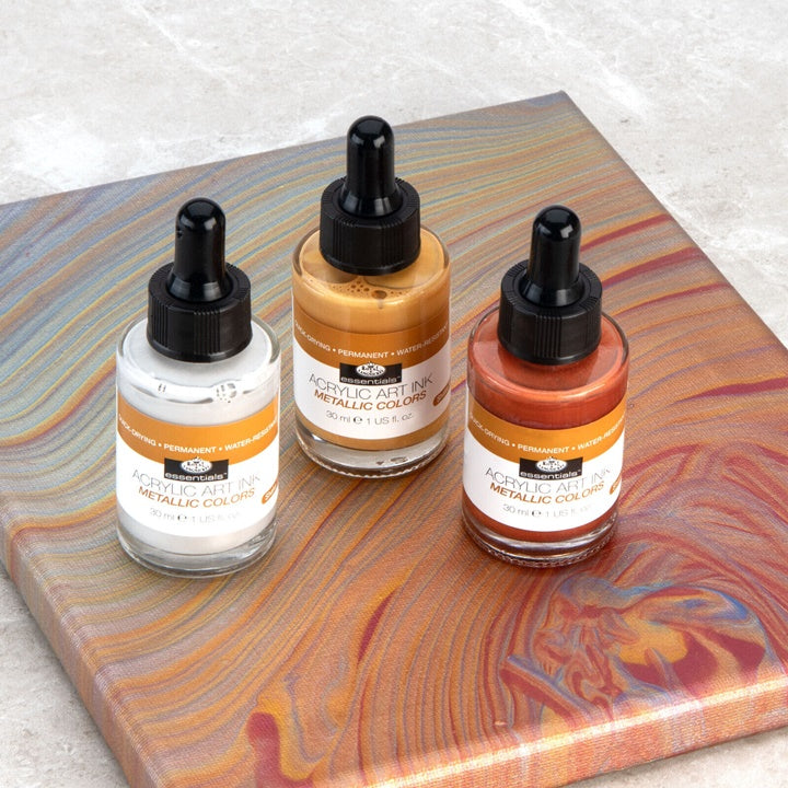 Royal & Langnickel acrylinkt metallic set 3 × 30 ml – afbeelding 3