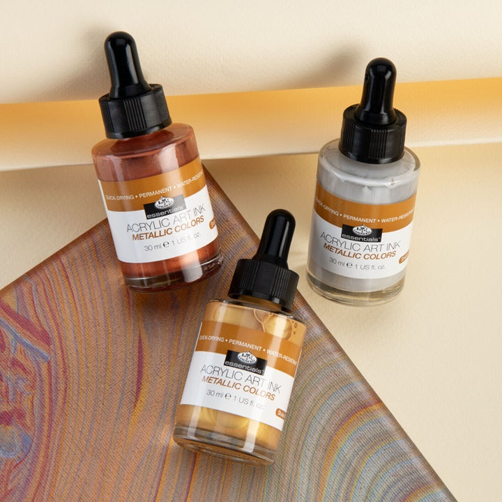 Royal & Langnickel acrylinkt metallic set 3 × 30 ml – afbeelding 5