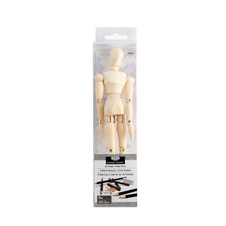 Royal & Langnickel houten ledenpop man op standaard, 20,3 cm
