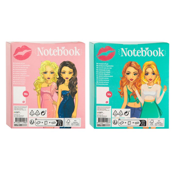 Besties notitieboek met harde kaft en balpen, gelinieerd – afbeelding 4