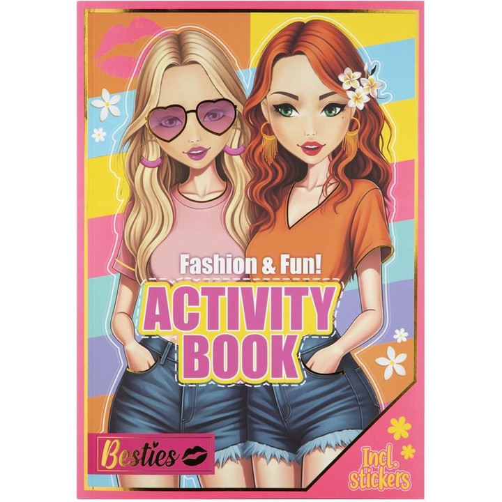 Besties activiteitenboek A4 – mode en stickers, 24 bladen
