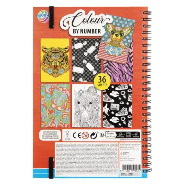 Kleurboek kleuren op nummer, 36 vellen met 12 kleuren, 23 × 16 cm – afbeelding 3