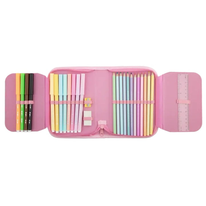 Gevuld etui Moxy Horse roze, 28-delig – afbeelding 3