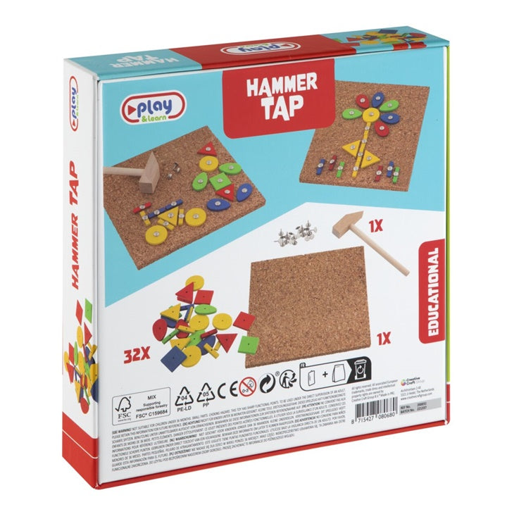 Hammer Tap hamerspel met houten vormen, 74-delig – afbeelding 2
