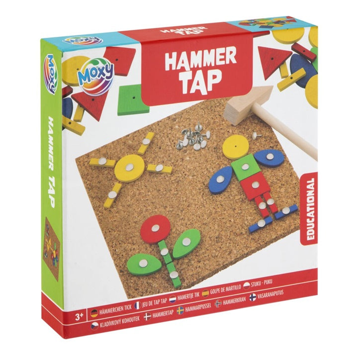 Hammer Tap hamerspel met houten vormen, 74-delig