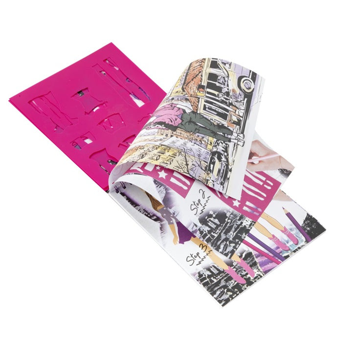 Fashion Design Book modeschetsboek – 36 vel met sjablonen – afbeelding 3