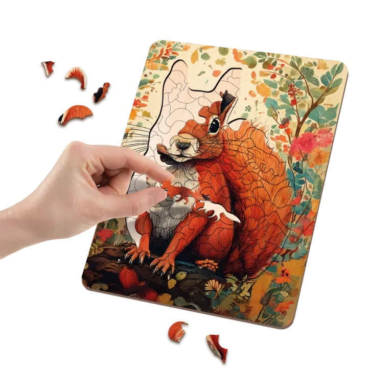 Moxy houten puzzel eekhoorn, 130 stukjes – afbeelding 2