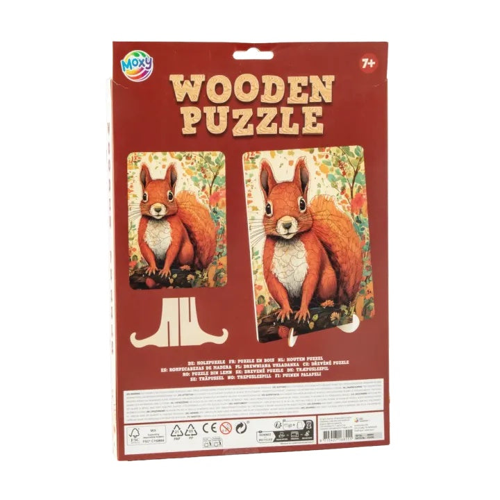 Moxy houten puzzel eekhoorn, 130 stukjes – afbeelding 5
