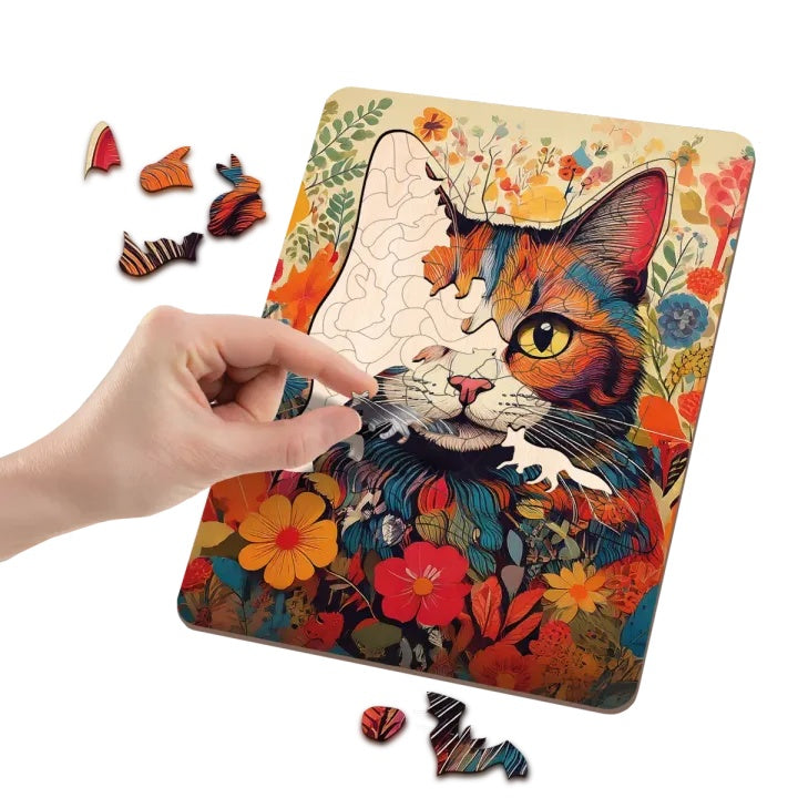 Moxy houten puzzel kat, 130 stukjes – afbeelding 2