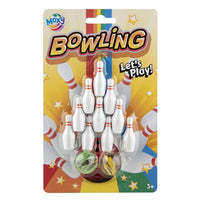 RMS Mini Bowling pocketspel met 10 kegels en 2 ballen