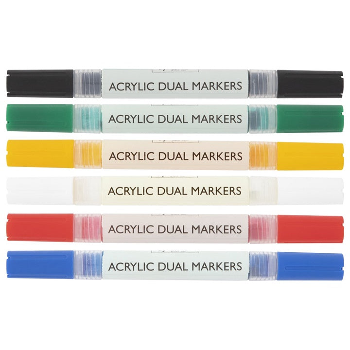 Nassau Fine Art DUAL acrylmarkers set van 6 (1 en 3 mm) – afbeelding 2
