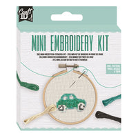 Borduurset kruissteek auto – mini-set met bamboe borduurring