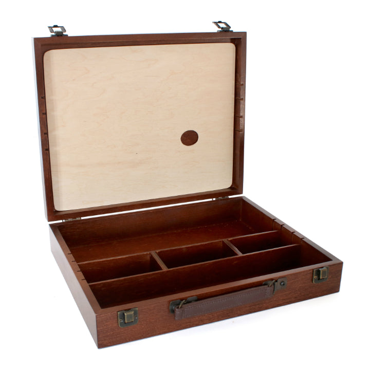 Houten schilderkist Renesans voor verftubes, 38,5 × 31 × 7,5 cm