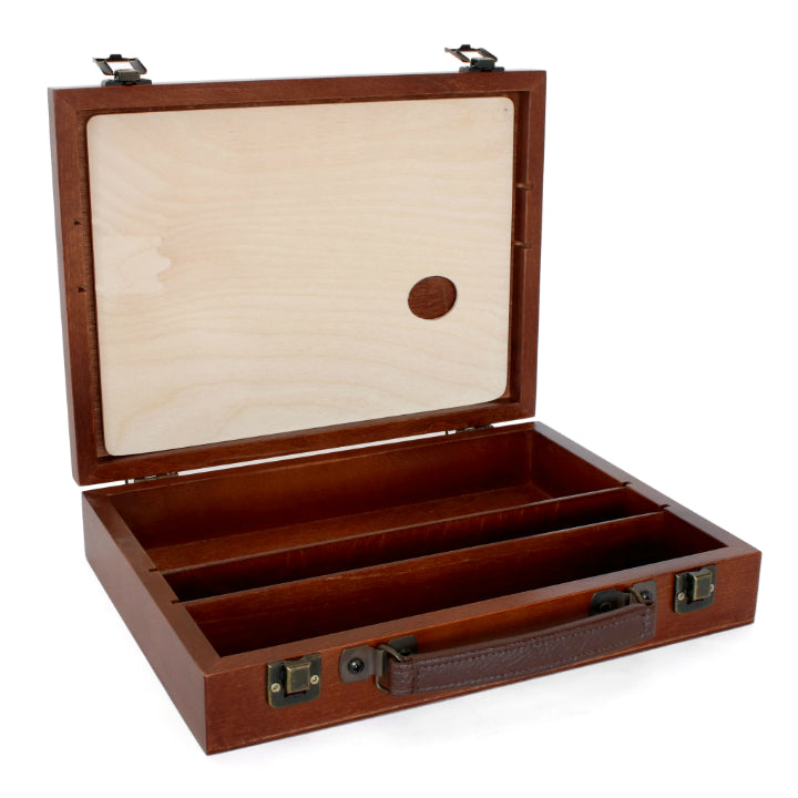Houten schilderkist Renesans voor verftubes, 32 × 23,5 × 6 cm