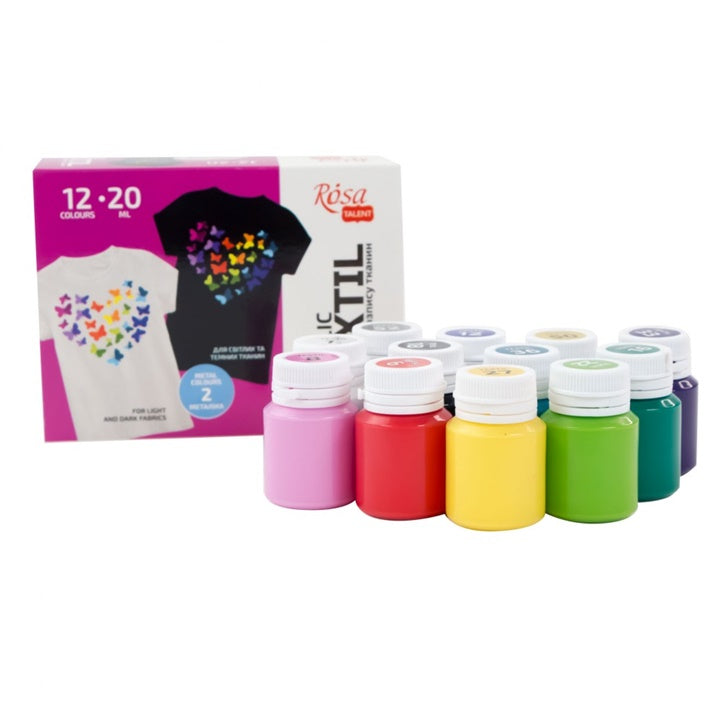 Rosa Talent textielverfset 12 × 20 ml – afbeelding 3