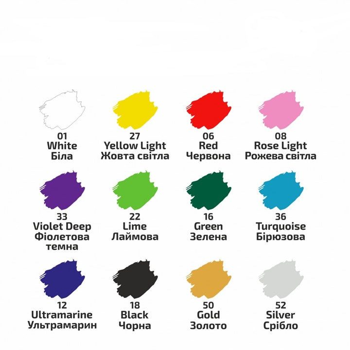 Rosa Talent textielverfset 12 × 20 ml – afbeelding 5