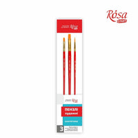 Penselenset Rosa Start, 3 synthetische penselen
