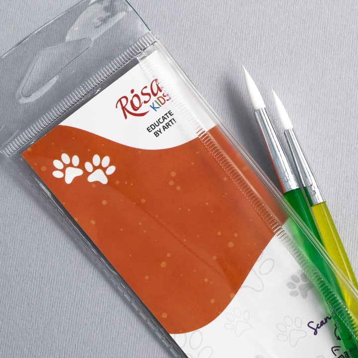 Penselenset Rosa Kids synthetisch, 2 stuks: rond 6 en 8 – afbeelding 4