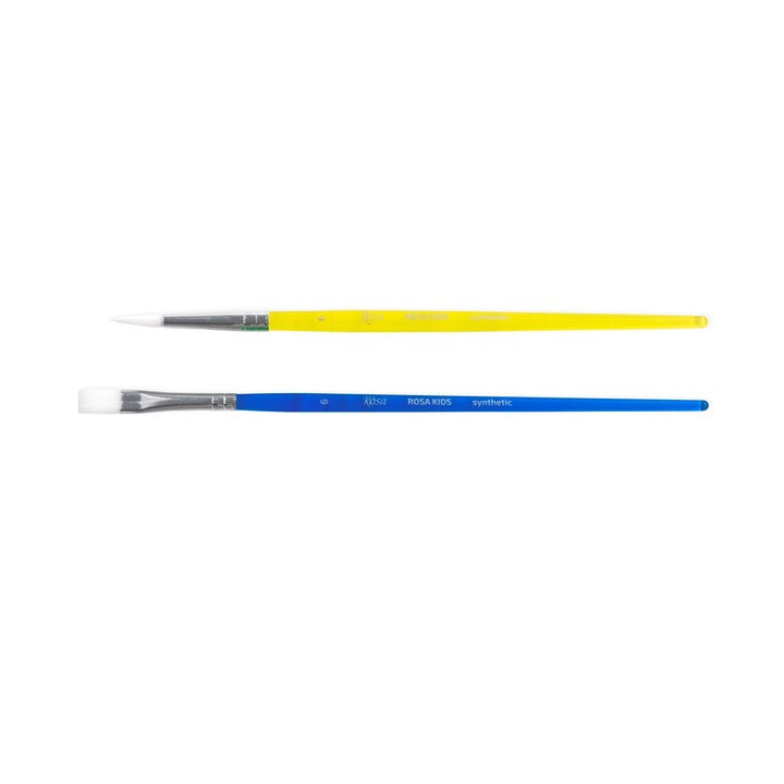 Penselenset Rosa Kids synthetisch, 2 stuks: rond 6, plat 6 – afbeelding 3