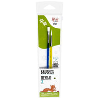 Penselenset Rosa Kids synthetisch, 2 stuks: rond 6, plat 6