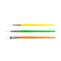Penselenset Rosa Kids synthetisch, 3 stuks: rond 6 en 8, plat 10 – afbeelding 3
