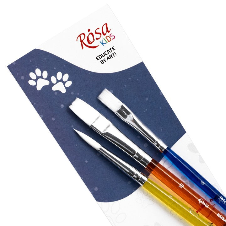 Penselenset Rosa Kids, 3 synthetische penselen – afbeelding 2