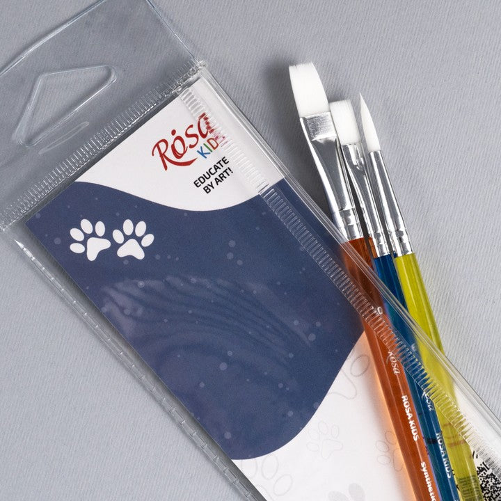 Penselenset Rosa Kids, 3 synthetische penselen – afbeelding 4