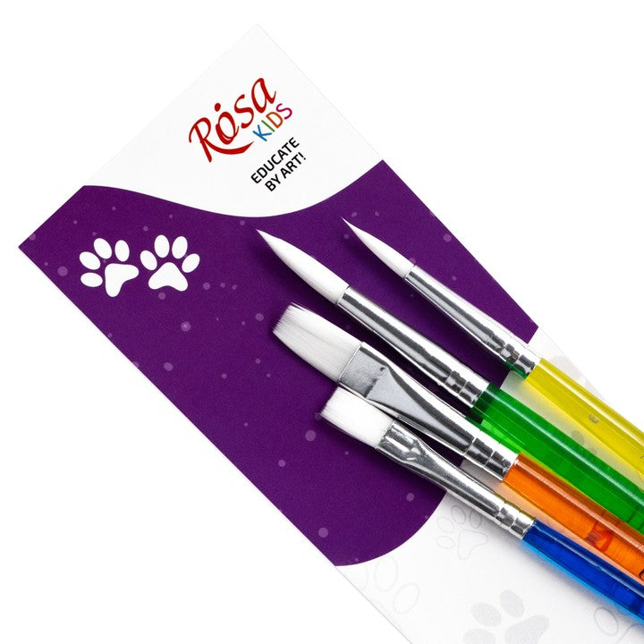 Penselenset Rosa Kids, 4 synthetische penselen – afbeelding 2