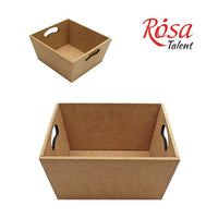 Rosa Talent MDF mandje met handgrepen 21,5 × 21,5 × 11 cm
