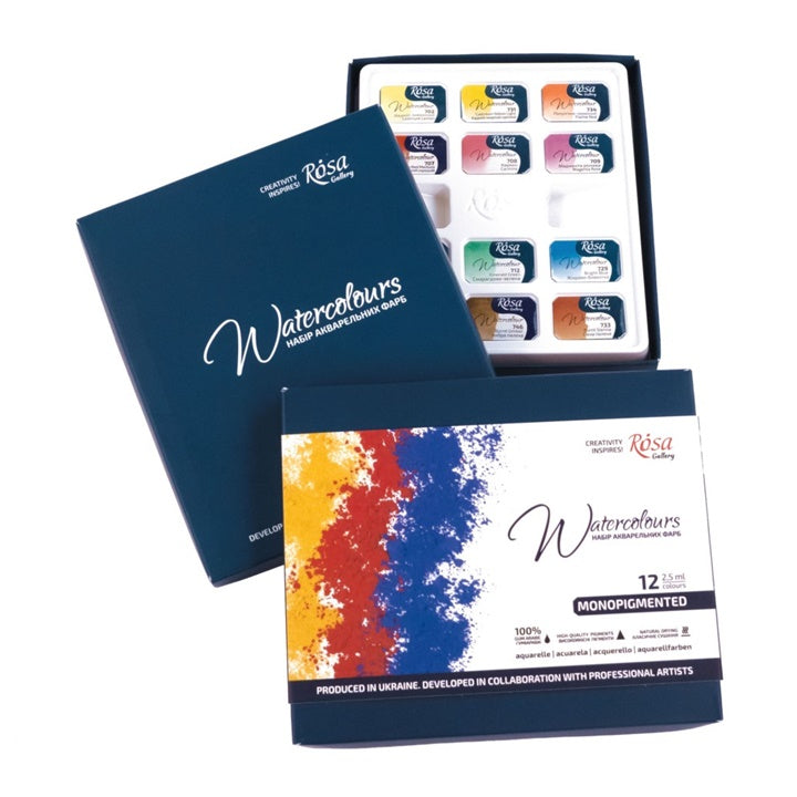 ROSA Gallery aquarelverf Monopigmented, 12 × 2,5 ml – afbeelding 2