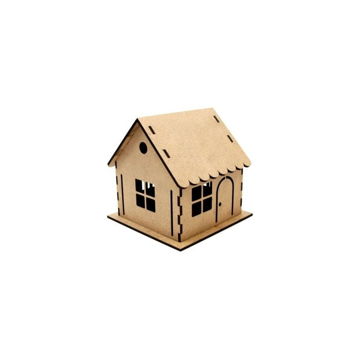 MDF-huisje 3D Rosa Talent, 12,5 × 12,5 × 12,5 cm