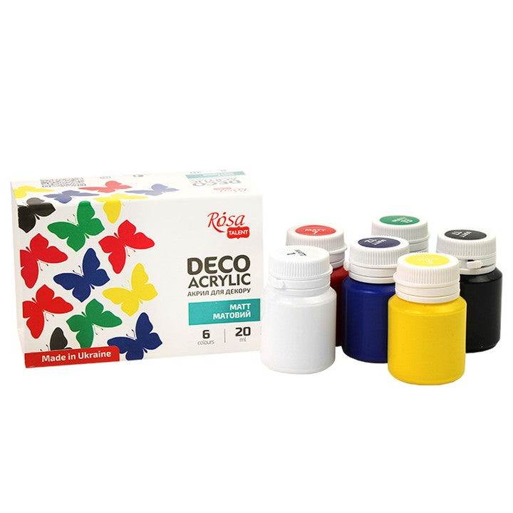 Rosa Talent matte acrylverf voor decoratie, set 6 × 20 ml – afbeelding 3