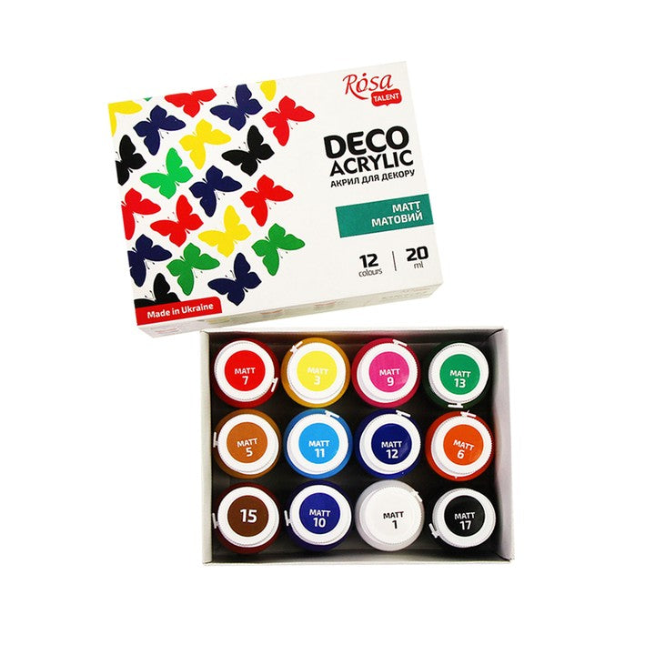 ROSA Talent acrylverfset mat voor decoratie, 12 × 20 ml – afbeelding 2
