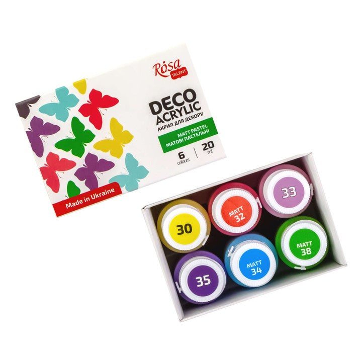 Rosa Talent matte pastel acrylverf voor decoratie, set 6 × 20 ml – afbeelding 2