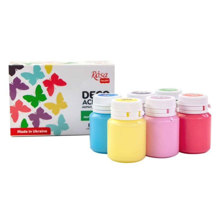 Rosa Talent matte pastel acrylverf voor decoratie, set 6 × 20 ml – afbeelding 3