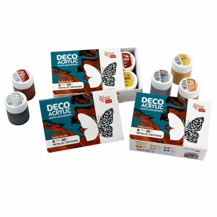 Rosa Talent metallic acrylverf voor decoratie, set 6 × 20 ml – afbeelding 5
