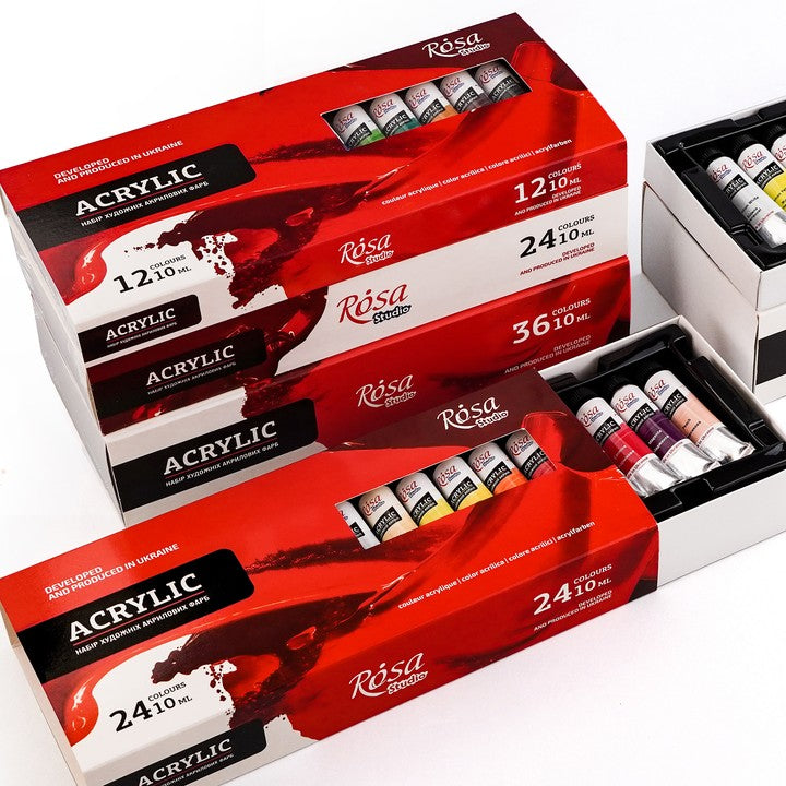 Rosa Studio acrylverfset, 12 × 10 ml – afbeelding 3