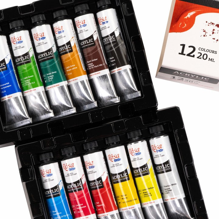 Rosa Studio acrylverfset, 12 × 20 ml – afbeelding 4