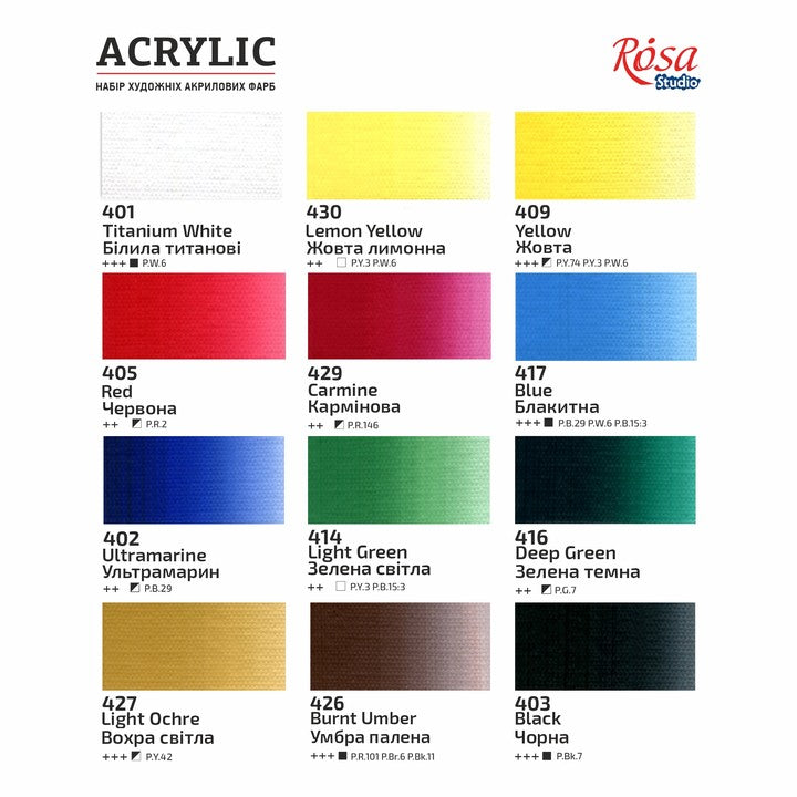 Rosa Studio acrylverfset, 12 × 20 ml – afbeelding 6