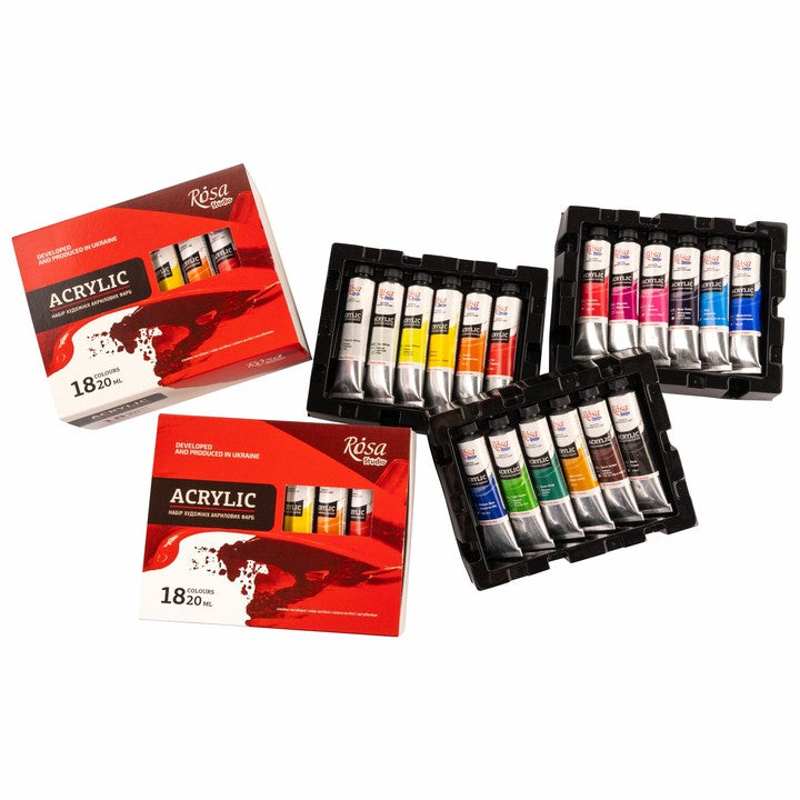 Rosa Studio acrylverfset, 18 × 20 ml – afbeelding 3