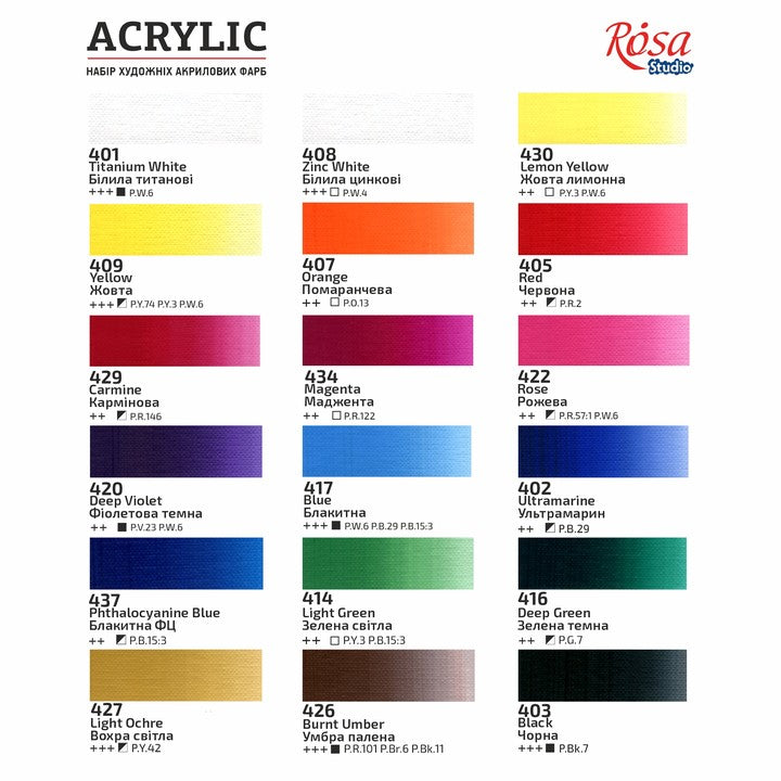 Rosa Studio acrylverfset, 18 × 20 ml – afbeelding 6
