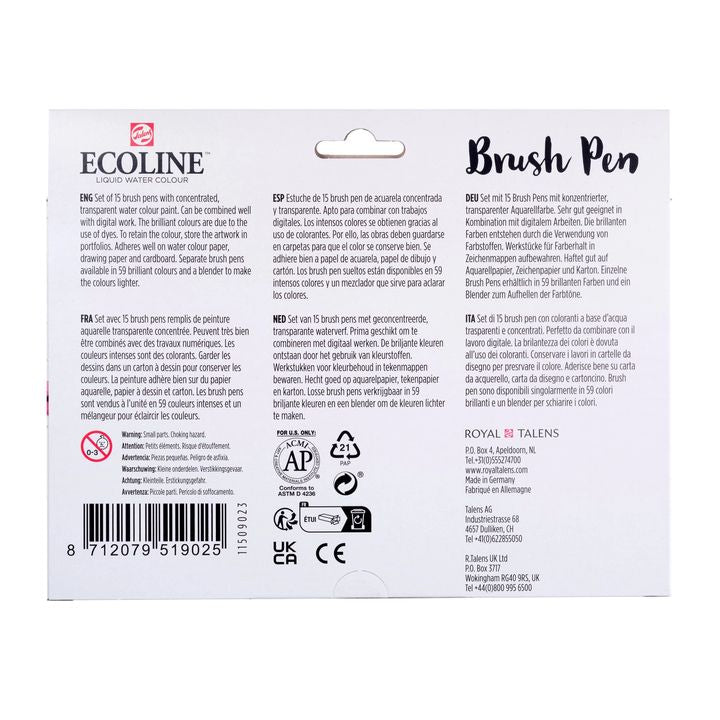 Royal Talens Ecoline Brush Pen set van 15 brushpennen – afbeelding 5