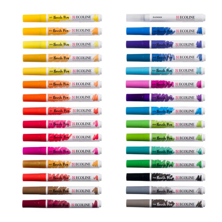 Royal Talens Ecoline Brush Pen set basiskleuren, 30 stuks – afbeelding 2