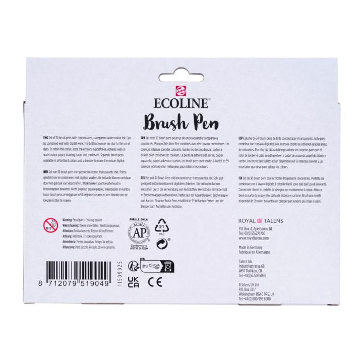 Royal Talens Ecoline Brush Pen set basiskleuren, 30 stuks – afbeelding 3